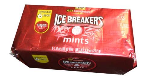 Ice Breakers Hot Cinnamon Mints Six 1.6 Ounce Tins logo