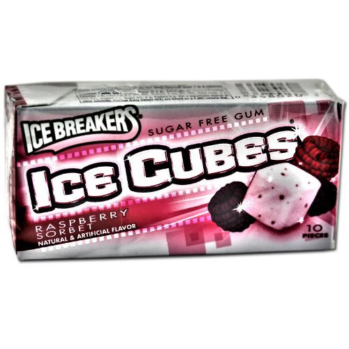 Ice Breakers Ice Cubes Instantly Cold Gum With Xylitol, Raspberry Sorbet 0.81 Oz, 8 Ea logo