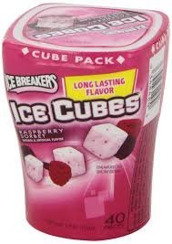 Ice Breakers Ice Cubes Raspberry Sorbet Gum (sugar-free) – 4 Ct. Of 40-cube Bottles logo