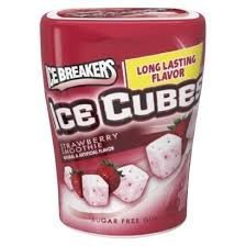 Ice Breakers Ice Cubes Strawberry Smoothie Sugar Free Gum 40 Pieces/cube, Pack of 4 Cubes. logo