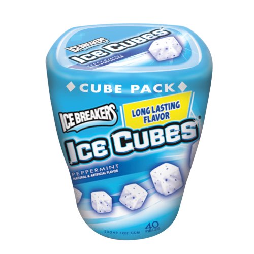 Ice Breakers Ice Cubes Sugar Free Gum, Peppermint, 3.24 ounce Containers (Pack of 4) logo