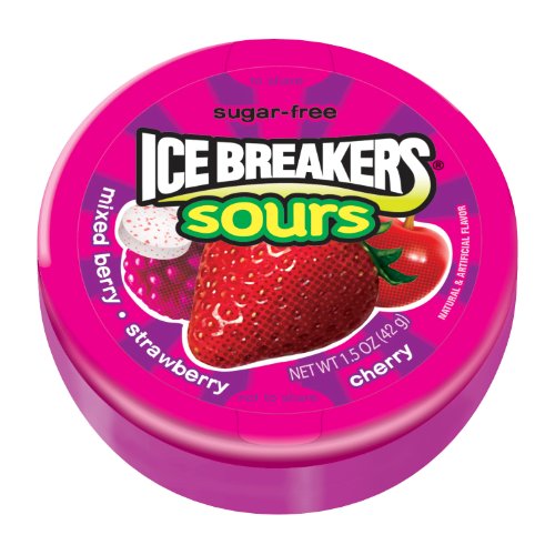 Ice Breakers Sours (mixed Berry, Strawberry & Cherry), 1.5 ounce Tins (Pack of 8) logo