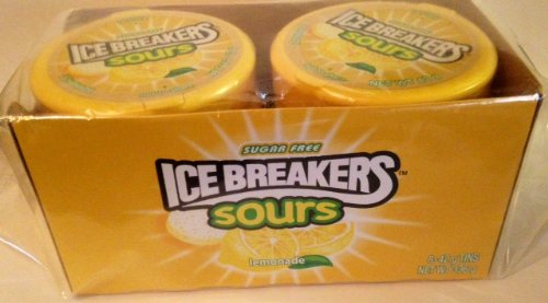 Ice Breakers Sours Sugar Free Mints Lemonade Flavor 42 G (1.48 Oz) Tins (Pack of 8) logo