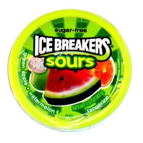 Ice Breakers Sugar Free Fruit Mint Sours, Original – 1.5 Oz/tin, 8 Tins/case logo