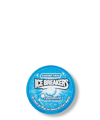 Ice Breakers Sugar Free Mints, Coolmint With Flavor Crystals – 0.42 Ounce Tins (Pack of 3) logo