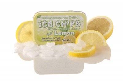 Ice Chips Lemon Xylitol Mints 6 Single Tins logo