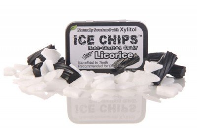 Ice Chips Licorice Xylitol Mints 6 Single Tins logo