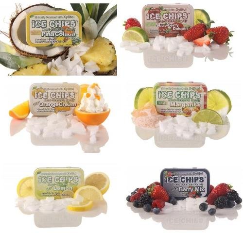 Ice Chips Tropcial Pack Includes: Pina Colada, Strawberry Daiquiri, Margarita, Berry Mix, Lemon and Orange Cream logo