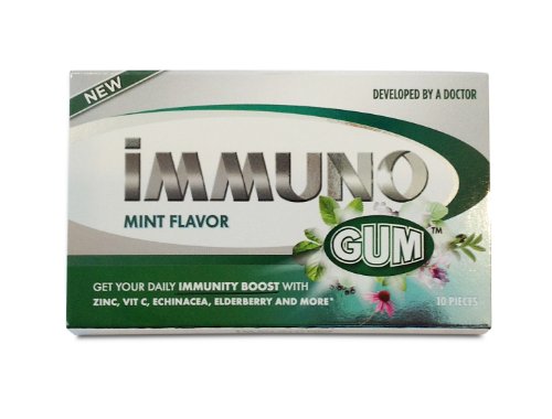 Immuno Gum, Mint, 10-pieces Gum Each Pack (total 12 Pack) logo