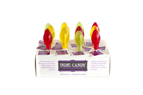 Indie Candy Christmas Lights Lollipop, Wild Cherry Flavor, 1 ounce (Pack of 6) logo