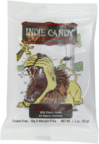 Indie Candy Zoo Animals Gummi, Wild Cherry Flavor, 1.5 ounce (Pack of 12) logo