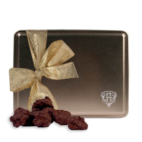 Ipfw Decadent Chocolate Clusters Gold Large Tin ‘ipfw Mastodon Shield Engraved’ logo