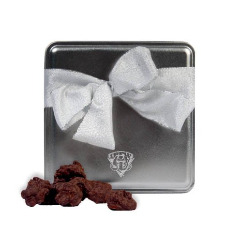 Ipfw Decadent Chocolate Clusters Silver Medium Tin ‘ipfw Mastodon Shield Engraved’ logo