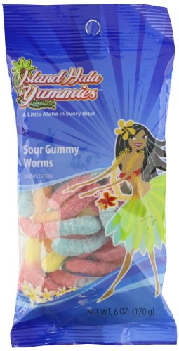 Island Hula Yummies Sour Gummy Worms, 6 Ounce logo