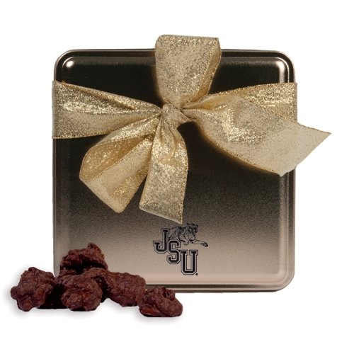 Jackson State Decadent Chocolate Clusters Gold Medium Tin ‘jsu W/tiger Engraved’ logo