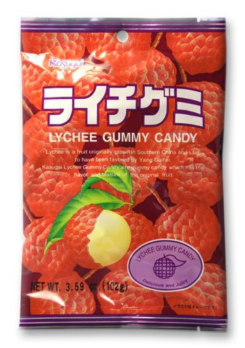 Japanese Fruit Gummy Candy From Kasugai – Litchi – 102g logo