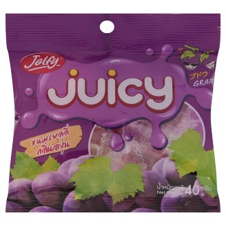 Jelfy Juicy 10% Pineapple Juice Mixed Grape Flavour Jelly 40g X 6 Packs logo