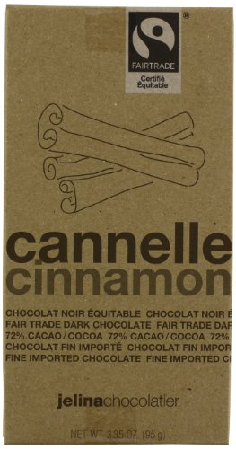 Jelina’s Cinnamon Dark Chocolate Bar, 3.35 Ounce Bars (Pack of 8) logo