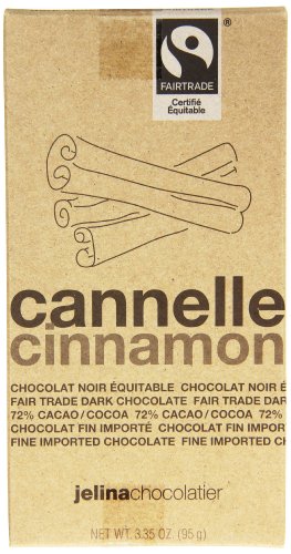 Jelina’s Dark Chocolate Bar, Cinnamon, 3.35 Ounce (Pack of 8) logo