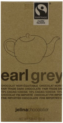 Jelina’s Dark Chocolate Bar, Earl Grey, 3.35 Ounce (Pack of 8) logo