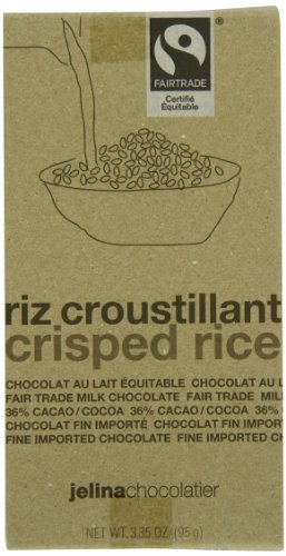 Jelina’s Milk Chocolate Bar, Crisped Rice, 3.35 Ounce (Pack of 8) logo