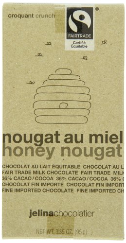 Jelina’s Milk Chocolate Bar, Honey Nougat, 3.35 Ounce (Pack of 8) logo