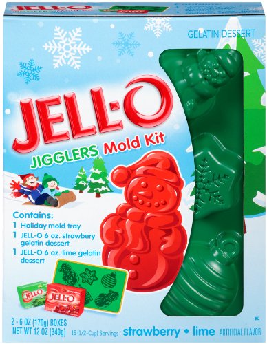 Jell-o Jigglers Holiday Mold Kit, Strawberry and Lime, 12 Ounce logo