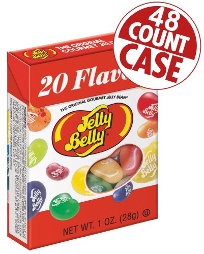 Jelly Belly 20 Assorted Flavors – 1 Oz Flip Top Boxes – 48-count Case logo