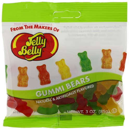 Jelly Belly Gummi Bears, Assorted Flavors, 3 ounce Bags (Pack of 24) logo