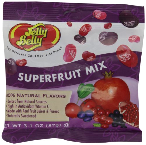 Jelly Belly Super Fruit Mix, 3.1 ounce Bags (Pack of 12) logo