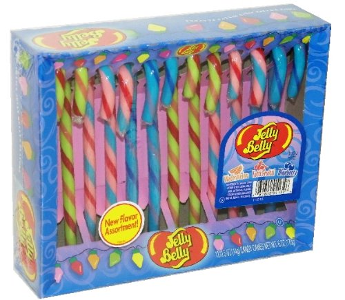 Jelly Belly (tutti Fruitti, Blueberry, & Watermelon) Candy Canes 12ct. logo