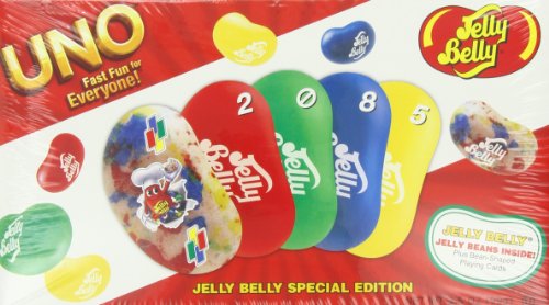 Jelly Belly Uno Game Box With Jelly Beans logo