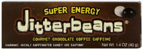 Jitterbeans Candy Coated Chocolate Covered Coffee Beans, Highly Caffeinated Candy, 1.40 ounce Boxes (Pack of 12) logo