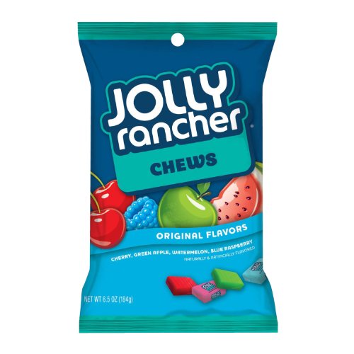 Jolly Rancher Fruit Chews (cherry, Watermelon, Blue Raspberry & Green Apple), 6.5 ounce Bags (Pack of 12) logo