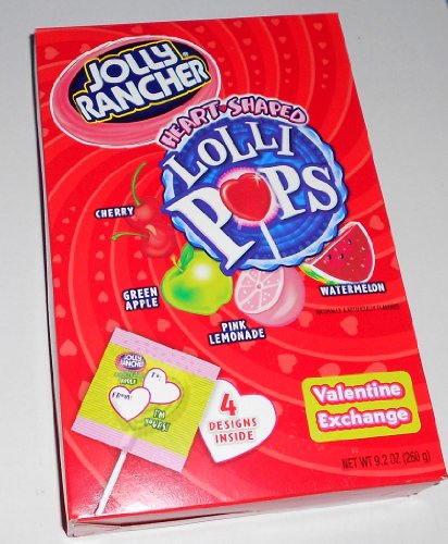 Jolly Rancher Heart Shaped Lilli Pops Valentine Exchange 20 Count logo