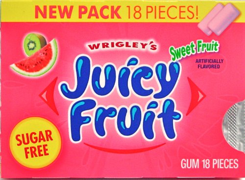 Juicy Fruit Sugar Free, Sweet Fruit Flavor, 18 Pc Pack logo