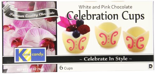 Kane Candy Chocolate Celebration Cups, White and Pink, 2.47 Ounce logo