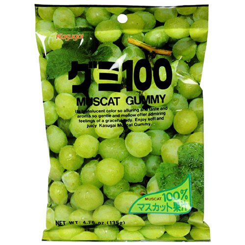 Kasugai Japanese Gummy Candy, Green Grape Flavor, 4.76 ounce Bags (Pack of 12) logo