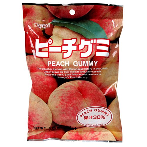Kasugai Japanese Gummy Candy, Peach Flavor, 4.76 ounce Bags (Pack of 12) logo