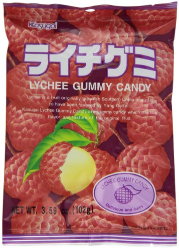 Kasugai Lychee Gummy Candy, 3.59 ounce Bags (Pack of 12) logo