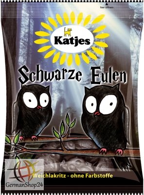 Katjes Black Owl Schwarze Eulen Soft Chewy Licorice, Bag Of 200 / 7oz logo