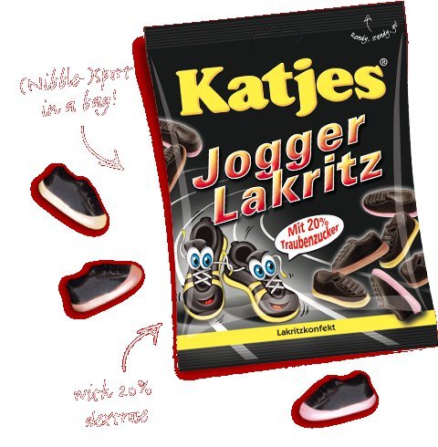 Katjes Jogger Lakritz 200g / 7oz Soft Licorice With Fruit Foam logo