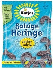 Katjes Sazige Heringe (salty Hering Shaped Licorice)- Pack of 6 X 200 G logo