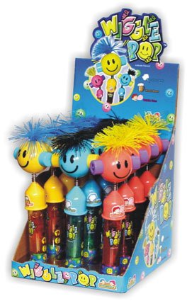 Kidsmania Wiggle Pops Novelty Candy Lollipops logo