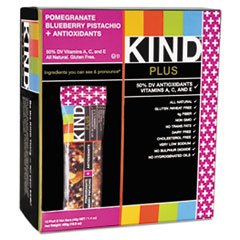 Kind Plus, Pomegranate Blueberry Pistachio + Antioxidants, Gluten Free Bars – 1.4 Oz (Pack of 12) logo