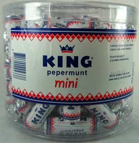 King Mini Pepermunt Case (110 Rolls)[natuurzuiver]pastilles A La Menthe/peppermint logo