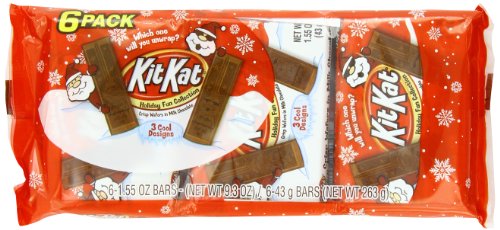 Kit Kat Holiday Candy Bars, Santa Design, 6-pack, 9.3 ounce Packages (Pack of 4) logo