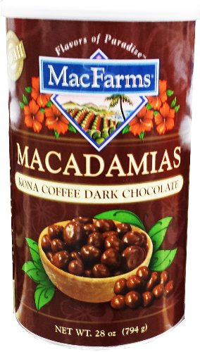 Kona Coffee & Dark Chocolate Macadamia, Macfarms Brand (extra Large Container -almost 2lbs Total Weight –28 Oz) logo