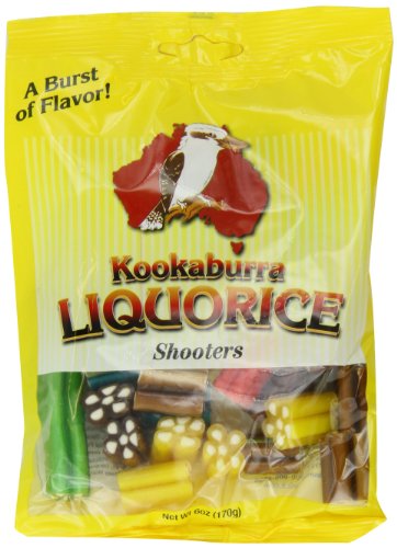 Kookaburra Licorice Shooters Bag, 6 ounce Bags (Pack of 12) logo