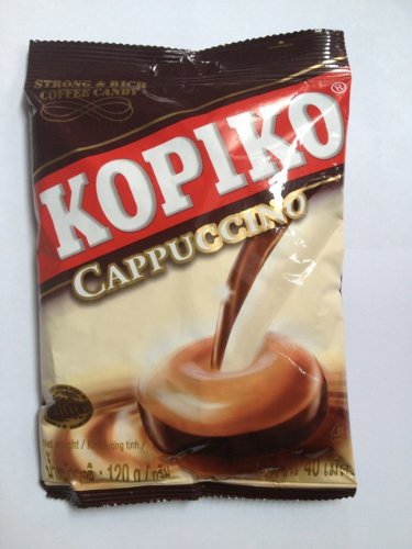 Kopiko Cappuccino Flavor Strong & Rich Coffee Candy 40 Pellets (120g.) logo